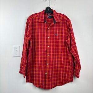 Chaps Button Red Plaid Button-Up Up Shirt